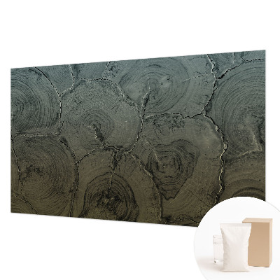 Papel mural texturado decorativo con diseño de anillos de madera