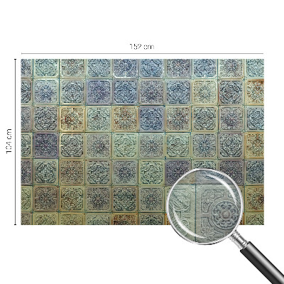 Fotomural decorativo para cabecero de cama con motivo de azulejos geométricos