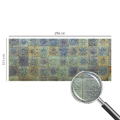 Fotomural decorativo para cabecero de cama con motivo de azulejos geométricos