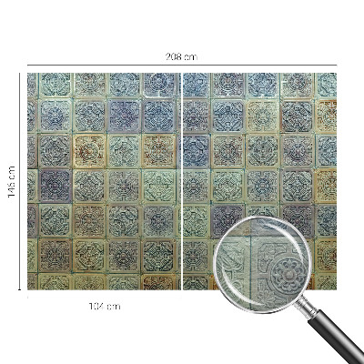 Fotomural decorativo para cabecero de cama con motivo de azulejos geométricos