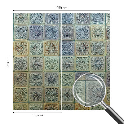 Fotomural decorativo para cabecero de cama con motivo de azulejos geométricos