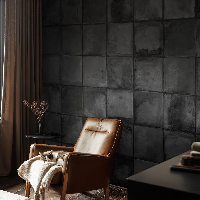 Papel mural con patrón decorativo con motivo de azulejos grises
