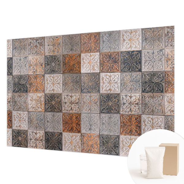 Mural de pared con estampado hermoso con azulejos ornamentales