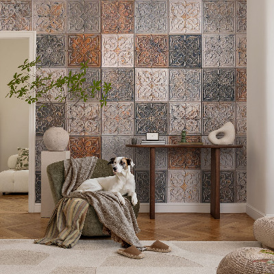 Mural de pared con estampado hermoso con azulejos ornamentales