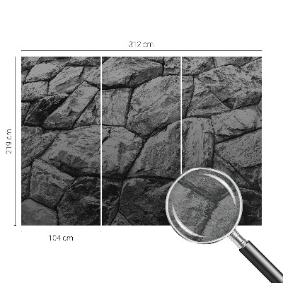 Mural decorativo con texturas de piedra