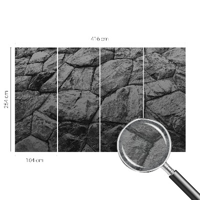 Mural decorativo con texturas de piedra