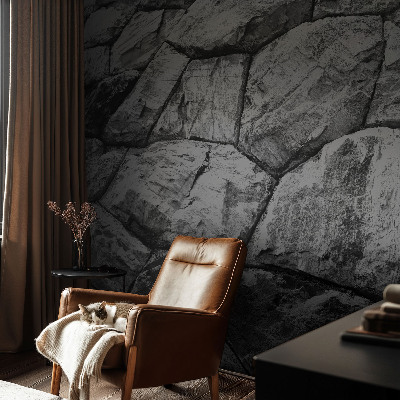Mural decorativo con texturas de piedra