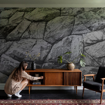 Mural decorativo con texturas de piedra