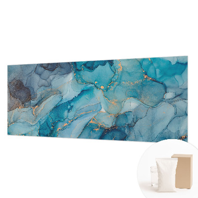 Mural de pared con estampado hermoso con un motivo de abstracción en tonos azules