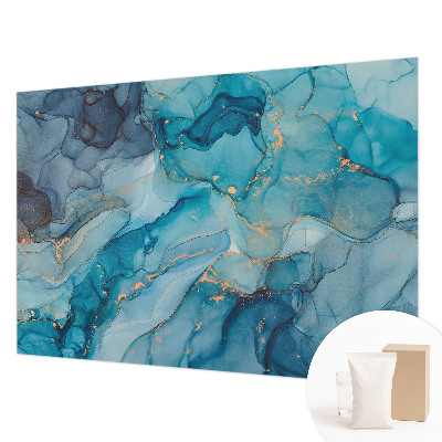 Mural de pared con estampado hermoso con un motivo de abstracción en tonos azules