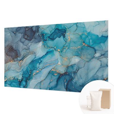 Mural de pared con estampado hermoso con un motivo de abstracción en tonos azules