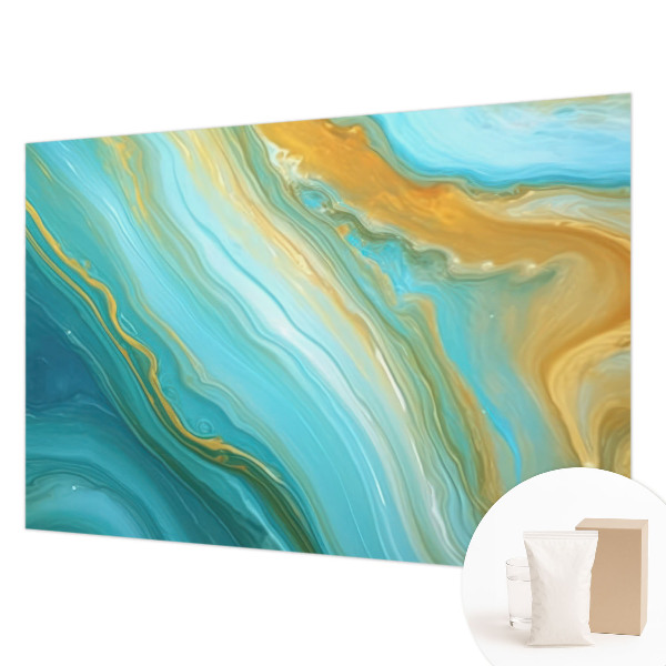 Mural decorativo con diseño de ondas abstractas