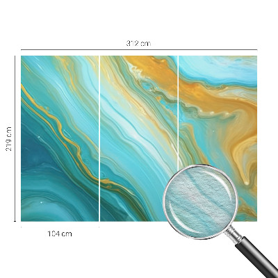 Mural decorativo con diseño de ondas abstractas