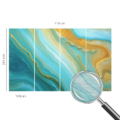 Mural decorativo con diseño de ondas abstractas