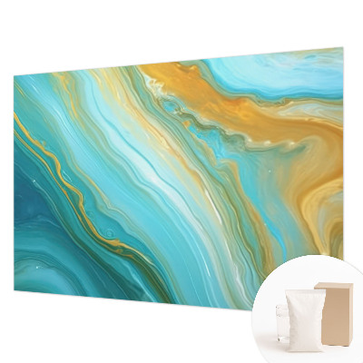 Mural decorativo con diseño de ondas abstractas