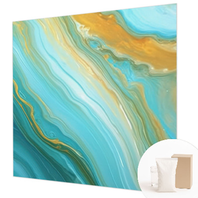 Mural decorativo con diseño de ondas abstractas