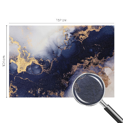 Fotomural decorativo para cabecero de cama con un motivo de olas en azul marino
