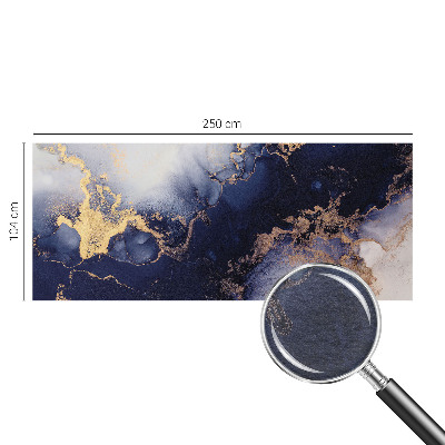 Fotomural decorativo para cabecero de cama con un motivo de olas en azul marino
