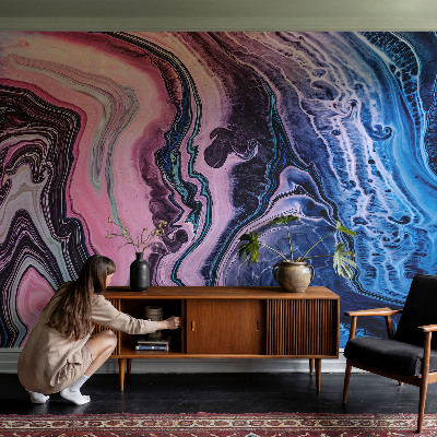 Papel mural con patrón decorativo con remolinos coloridos