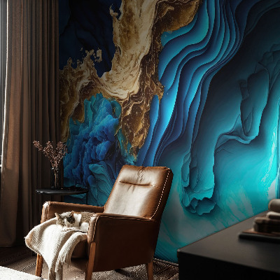 Mural decorativo con diseño de ondas de energía