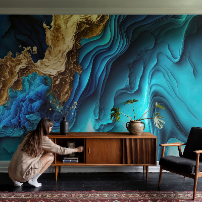 Mural decorativo con diseño de ondas de energía