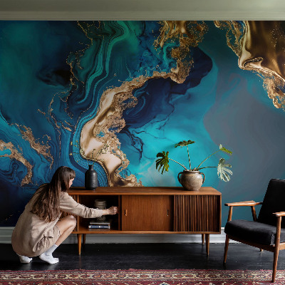 Papel mural texturado decorativo con diseño de abstracción colorida