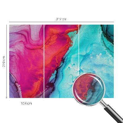 Papel mural con patrón decorativo con diseño de olas en colores vivos