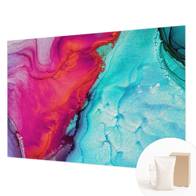 Papel mural con patrón decorativo con diseño de olas en colores vivos