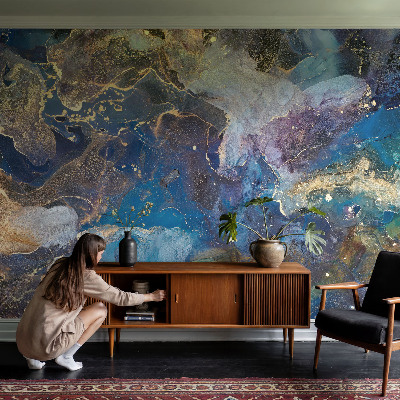 Papel mural texturado decorativo con diseño de mosaico cósmico