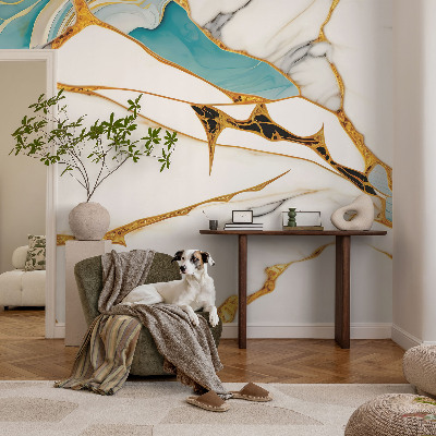 Papel mural con patrón decorativo con un diseño de mármol elegante