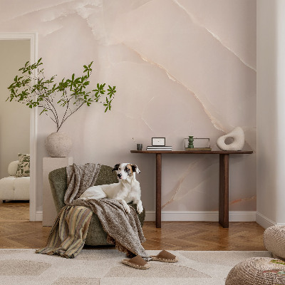 Papel mural texturado decorativo con acabado de mármol rosa