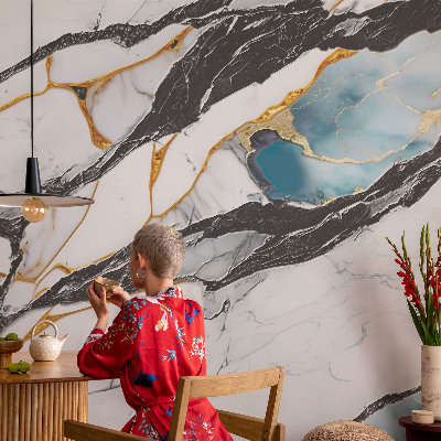 Mural de pared con estampado hermoso con motivo de mármol elegante