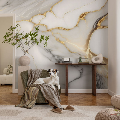 Papel mural con patrón decorativo con motivo de mármol para un acabado elegante