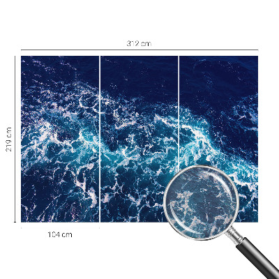 Mural de pared con estampado hermoso con diseño de olas del mar