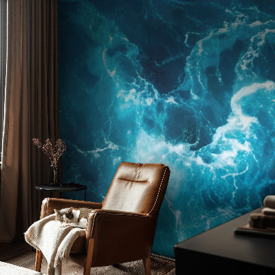 Papel mural texturado decorativo con diseño de remolinos marinos