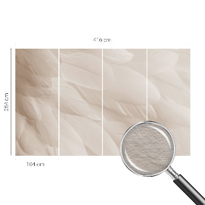 Papel mural con patrón decorativo con diseño de plumas etéreas