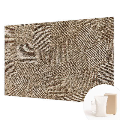 Mural decorativo con diseño de líneas estructurales