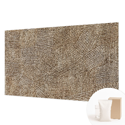 Mural decorativo con diseño de líneas estructurales