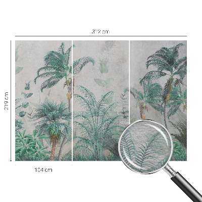 Papel mural texturado decorativo con diseño Oasis exótico