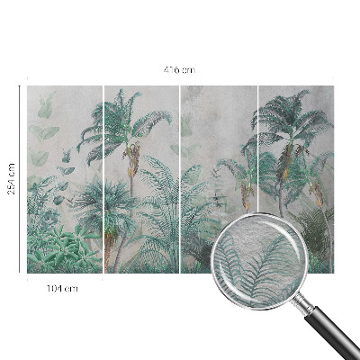 Papel mural texturado decorativo con diseño Oasis exótico