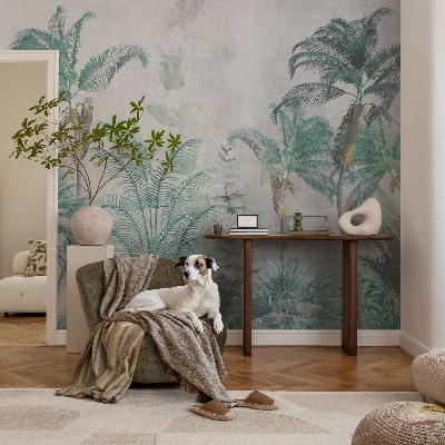 Papel mural texturado decorativo con diseño Oasis exótico