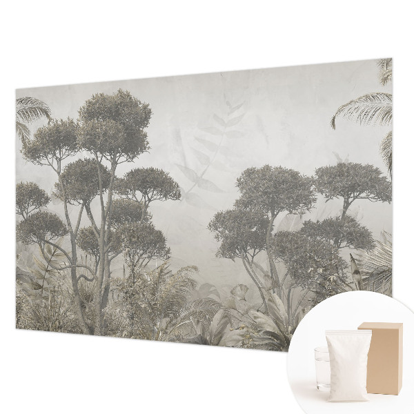 Papel mural con patrón decorativo con motivo de selva tropical