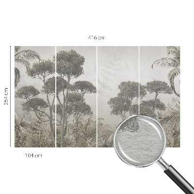 Papel mural con patrón decorativo con motivo de selva tropical
