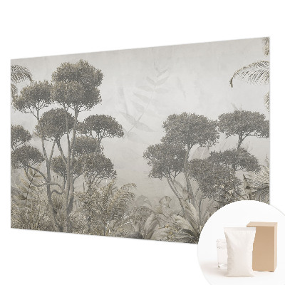 Papel mural con patrón decorativo con motivo de selva tropical
