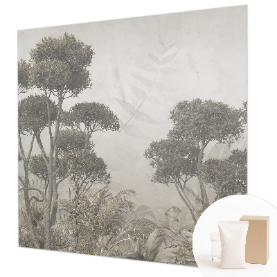 Papel mural con patrón decorativo con motivo de selva tropical