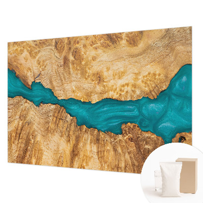 Fotomural decorativo para cabecero de cama con diseño en madera y acabado en resina