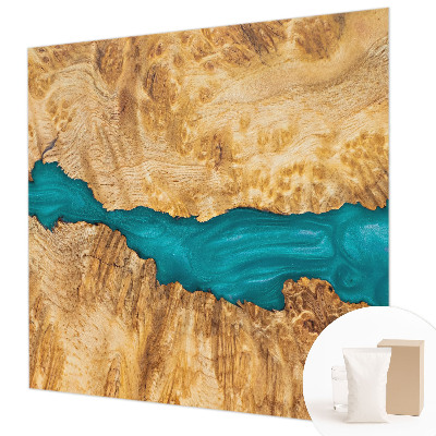 Fotomural decorativo para cabecero de cama con diseño en madera y acabado en resina