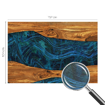 Mural de pared con estampado hermoso con diseño de madera en tono azul
