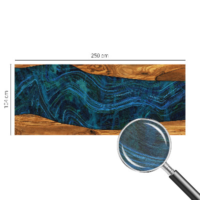 Mural de pared con estampado hermoso con diseño de madera en tono azul