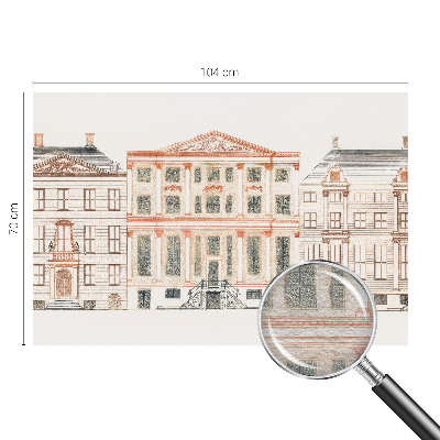 Mural decorativo con diseño de edificios clásicos
